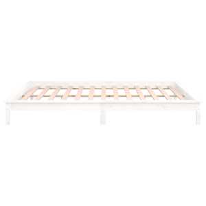 Rám postele s LED světlem bílý 140 x 200 cm masivní dřevo - obrázek 8