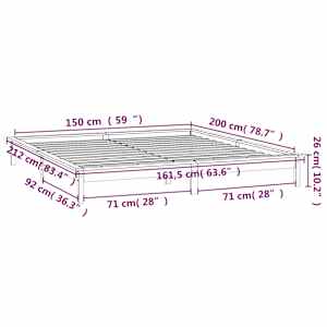 Rám postele s LED světlem 150 x 200 cm King Size masivní dřevo - obrázek 13