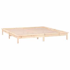 Rám postele s LED světlem 150 x 200 cm King Size masivní dřevo - obrázek 6