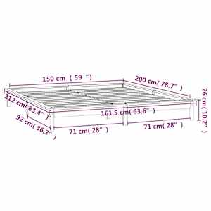Rám postele s LED bílý 150 x 200 cm King Size masivní dřevo - obrázek 13