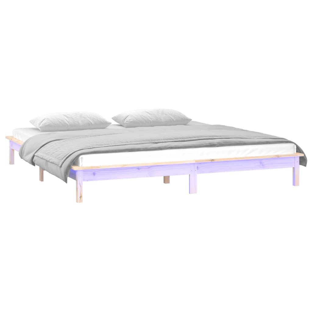 vidaXL LED Bed Frame 160x200 cm Solid Wood