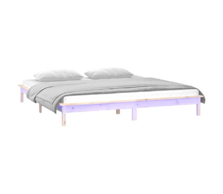 vidaXL LED Bed Frame 160x200 cm Solid Wood