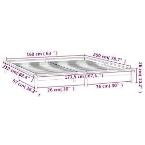 Rám postele s LED světlem 160 x 200 cm masivní dřevo - obrázek 13