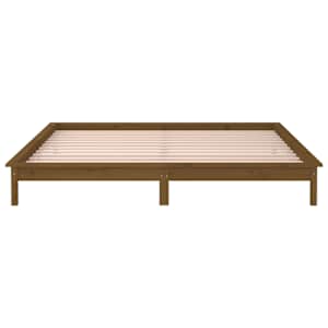 Rám postele s LED světlem medově hnědý 160x200 cm masivní dřevo - obrázek 7