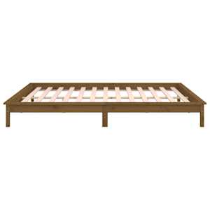Rám postele s LED světlem medově hnědý 160x200 cm masivní dřevo - obrázek 8