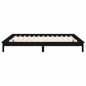 Rám postele s LED světlem černý 160 x 200 cm masivní dřevo - obrázek 8
