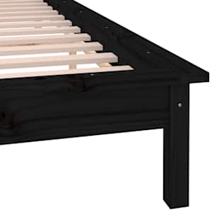 Rám postele s LED světlem černý 160 x 200 cm masivní dřevo - obrázek 9