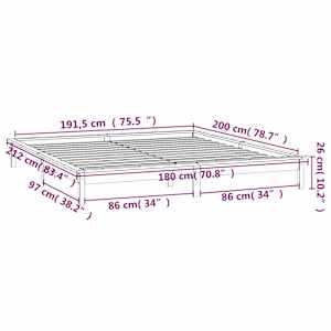 Rám postele s LED bílý 180 x 200 cm Super King masivní dřevo - obrázek 13