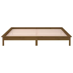 Rám postele s LED světlem medově hnědý 200x200 cm masivní dřevo - obrázek 7
