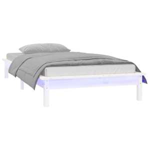 Rám postele s LED bílý 75 x 190 cm Small Single masivní dřevo - obrázek 3