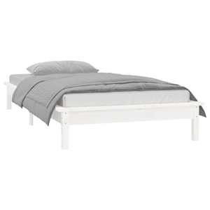Rám postele s LED bílý 75 x 190 cm Small Single masivní dřevo - obrázek 5