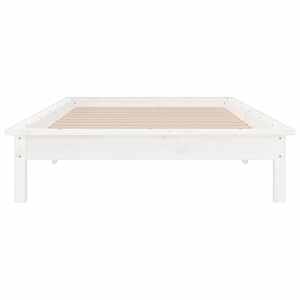 Rám postele s LED bílý 75 x 190 cm Small Single masivní dřevo - obrázek 7