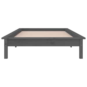 Rám postele s LED šedý 75 x 190 cm Small Single masivní dřevo - obrázek 7