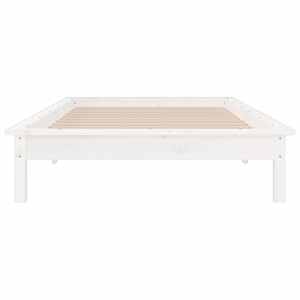 Rám postele s LED světlem bílý 90 x 190 cm Single masivní dřevo - obrázek 7