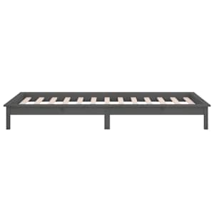 Rám postele s LED světlem šedý 90 x 190 cm Single masivní dřevo - obrázek 8