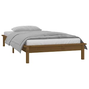 Rám postele s LED medově hnědý 90 x 190 cm Single masivní dřevo - obrázek 5