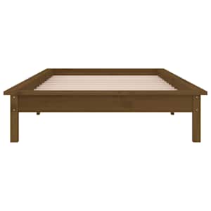 Rám postele s LED medově hnědý 90 x 190 cm Single masivní dřevo - obrázek 7