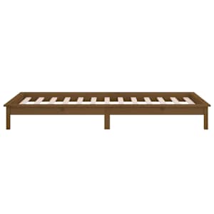 Rám postele s LED medově hnědý 90 x 190 cm Single masivní dřevo - obrázek 8