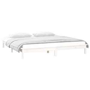 Rám postele s LED bílý 120 x 190 cm Small Double masivní dřevo - obrázek 5