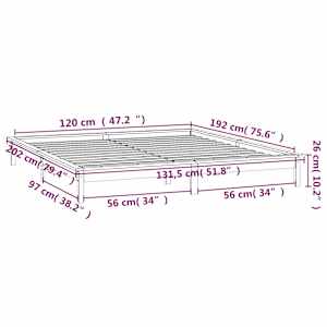 Rám postele s LED medový 120x190 cm Small Double masivní dřevo - obrázek 13