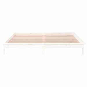 Rám postele s LED světlem bílý 135x190 cm Double masivní dřevo - obrázek 7
