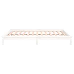 Rám postele s LED světlem bílý 135x190 cm Double masivní dřevo - obrázek 8