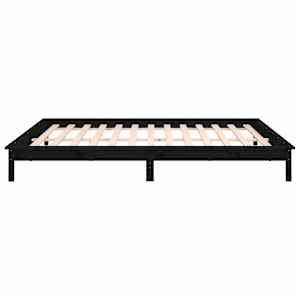 Rám postele s LED světlem černý 135x190 cm Double masivní dřevo - obrázek 8