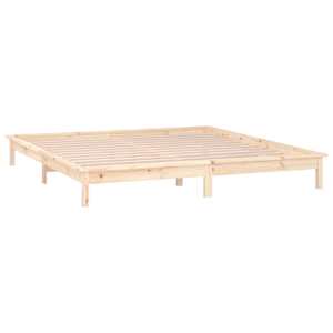 Rám postele s LED světlem 140 x 190 cm masivní dřevo - obrázek 6