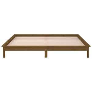 Rám postele s LED světlem medově hnědý 140x190 cm masivní dřevo - obrázek 7