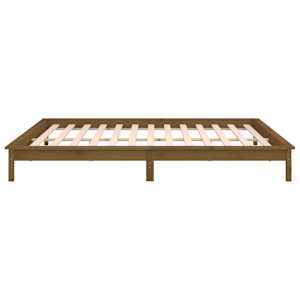 Rám postele s LED světlem medově hnědý 140x190 cm masivní dřevo - obrázek 8
