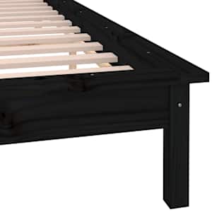Rám postele s LED světlem černý 140 x 190 cm masivní dřevo - obrázek 9