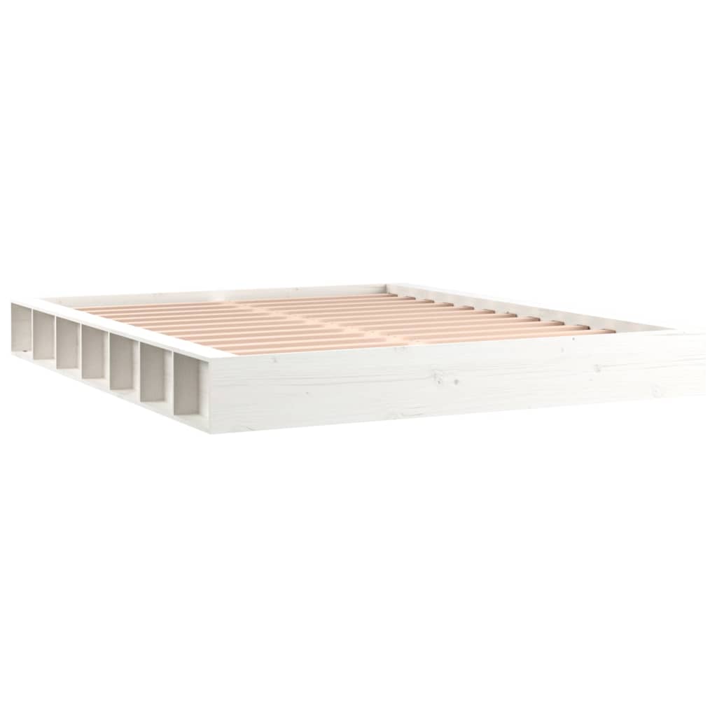 vidaXL Bedframe massief hout wit 200x200 cm afbeelding