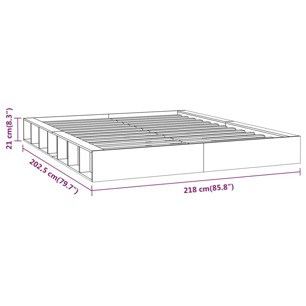 Rám postele bílý 200 x 200 cm masivní dřevo