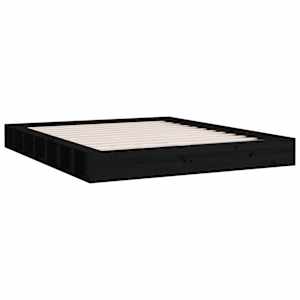 vidaXL Bed Frame without Mattress Black 200x200 cm Solid Wood