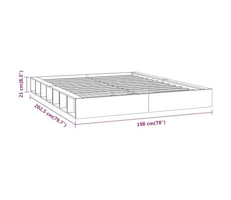 Giroletto In Legno Di Pino Queen 152x203 Cm – Senza Materasso, Struttura Letto Rustica, Doghe Incluse, Dimensioni 208,5x157,5x31 Cm