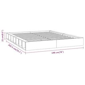 Rám postele bílý 180 x 200 cm Super King masivní dřevo - obrázek 8