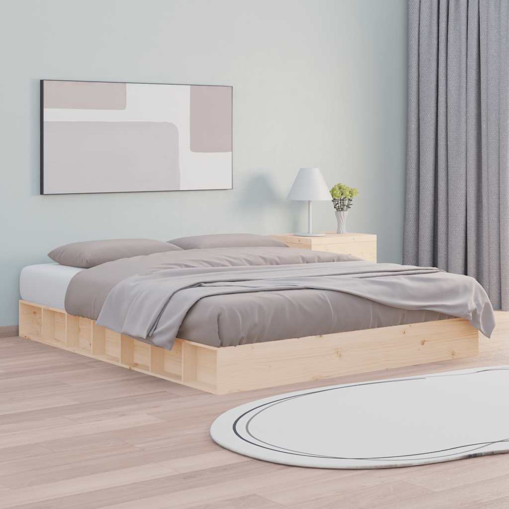 vidaXL Rama ka, 160x200 cm, lite drewno