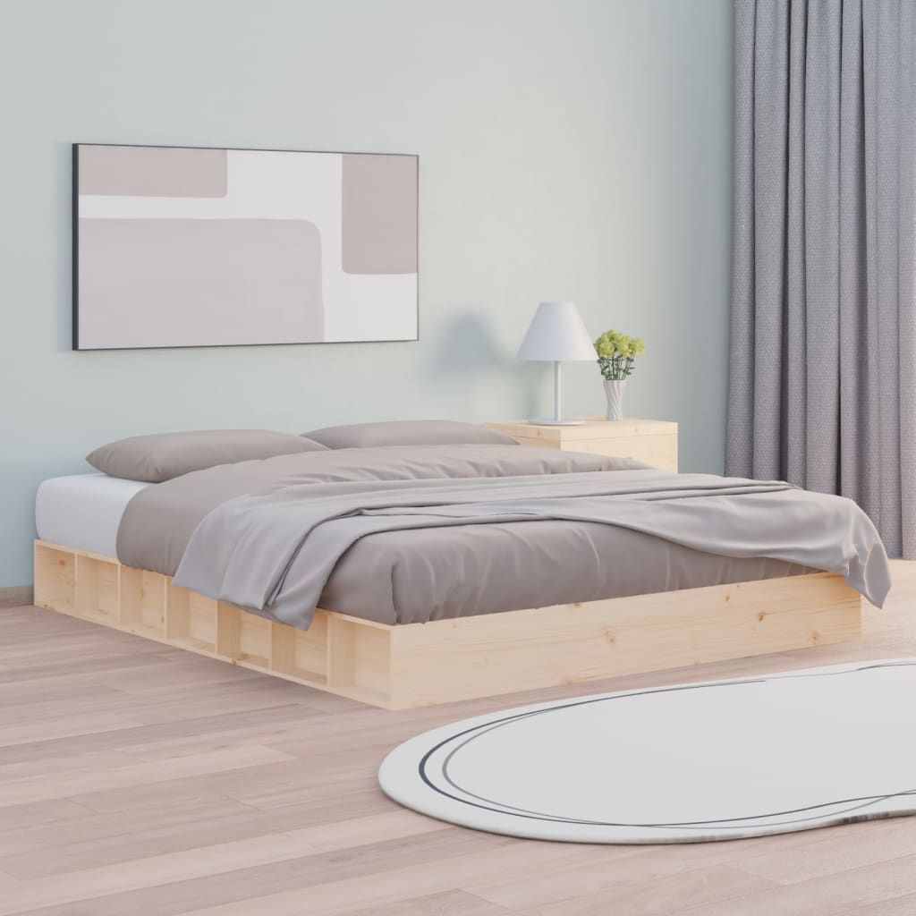vidaXL Rama ��ka, 140 x 200 cm, lite drewno