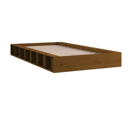 vidaXL Estructura de cama individual madera maciza marrón 90x190 cm