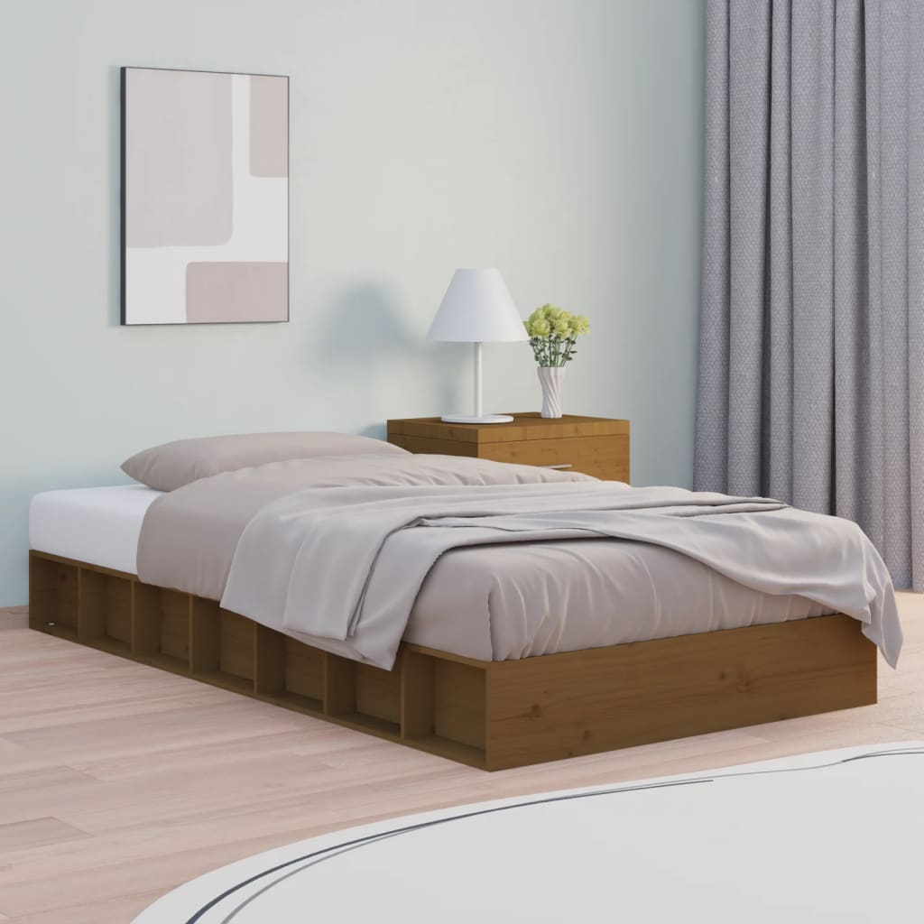 vidaXL Rám postele medově hnědý 120x190 cm Small Double masivní dřevo