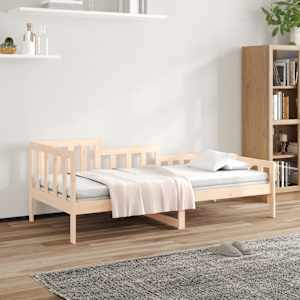 Izvlečna postelja brez vzmetnice 80x200 cm trdna borovina