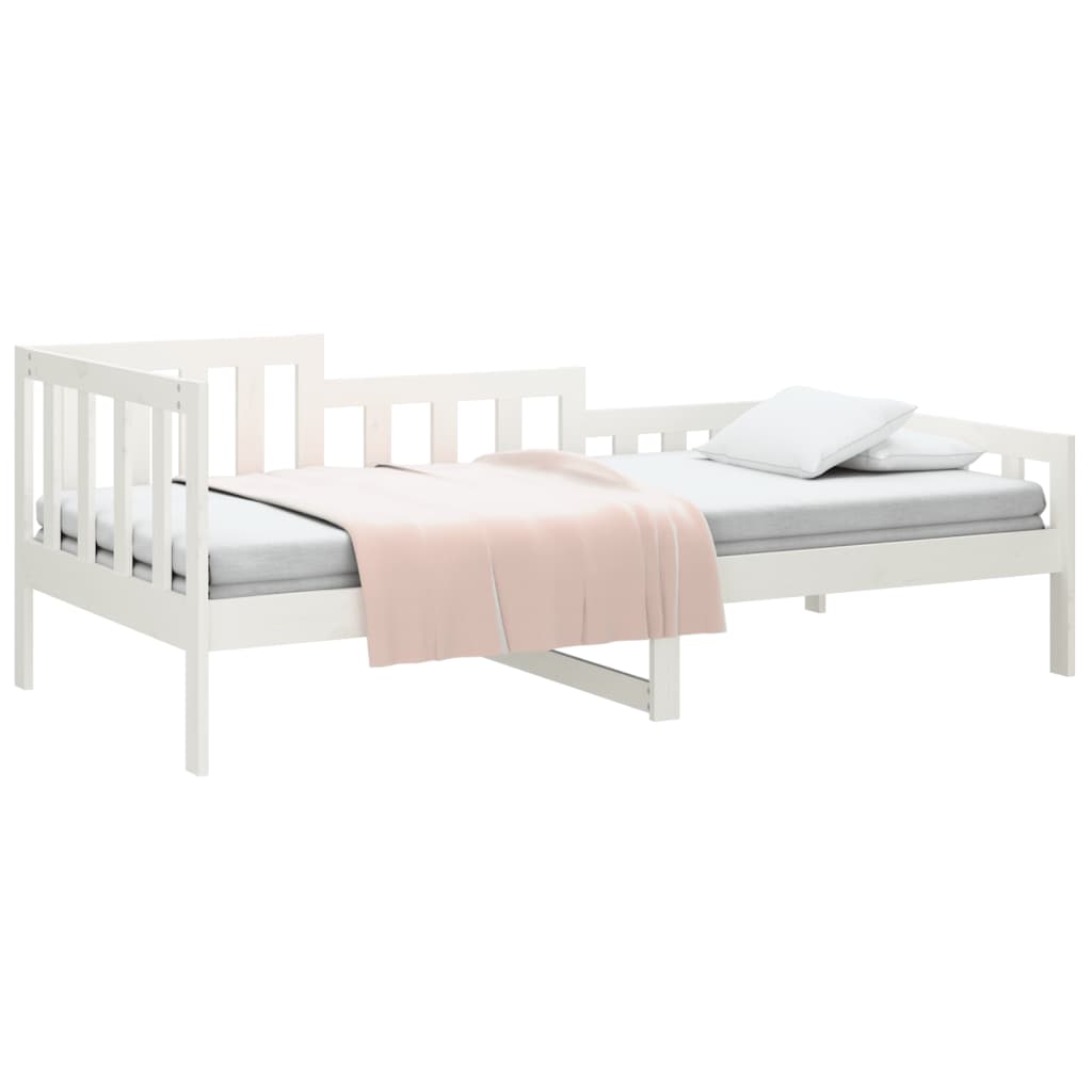 vidaXL Sofá cama madera maciza de pino blanco 80x200 cm