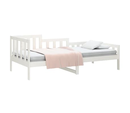 vidaXL Sofá cama madera maciza de pino blanco 90x200 cm