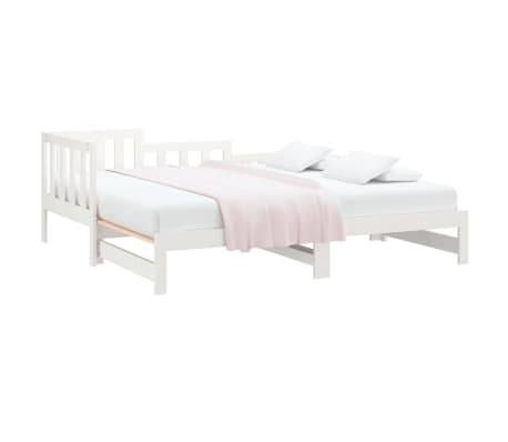 vidaXL Sof&aacute;-cama de puxar 2x(80x200) cm pinho maci&ccedil;o branco