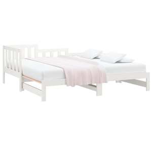 vidaXL Sof&aacute;-cama de puxar 2x(80x200) cm pinho maci&ccedil;o branco