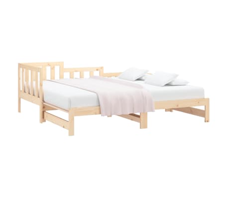 vidaXL Καναπές Κρεβάτι Συρόμενος 2x(90x200) εκ. από Μασίφ Ξύλο Πεύκου