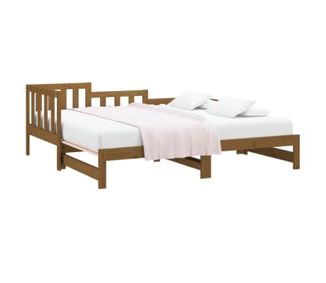 vidaXL Dormeuse Estraibile senza Materasso Marrone Ambra 2x(90x200) cm