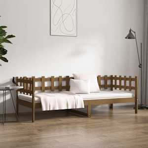 Válenda medově hnědá 90 x 200 cm masivní borové dřevo - obrázek 4