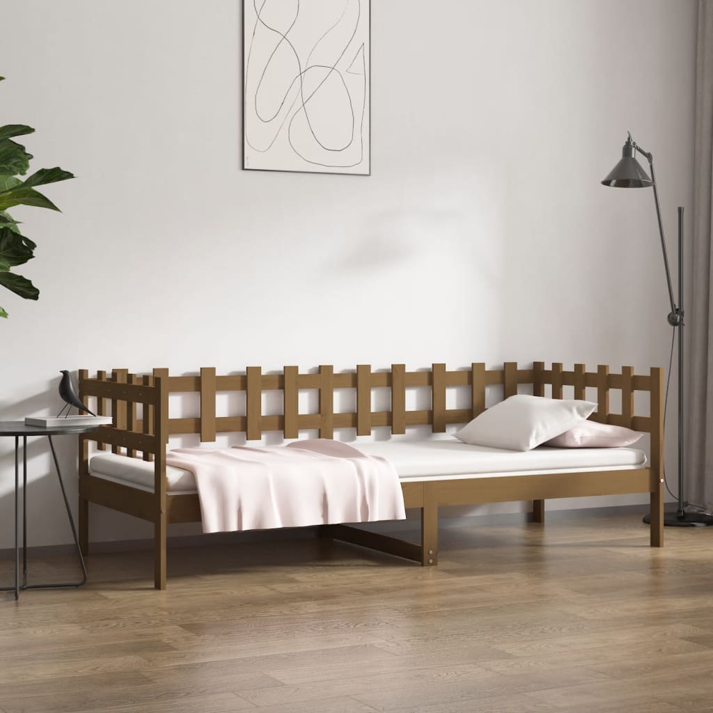 vidaXL ��ko dzienne, miodowy br�z, 90x200 cm, lite drewno sosnowe