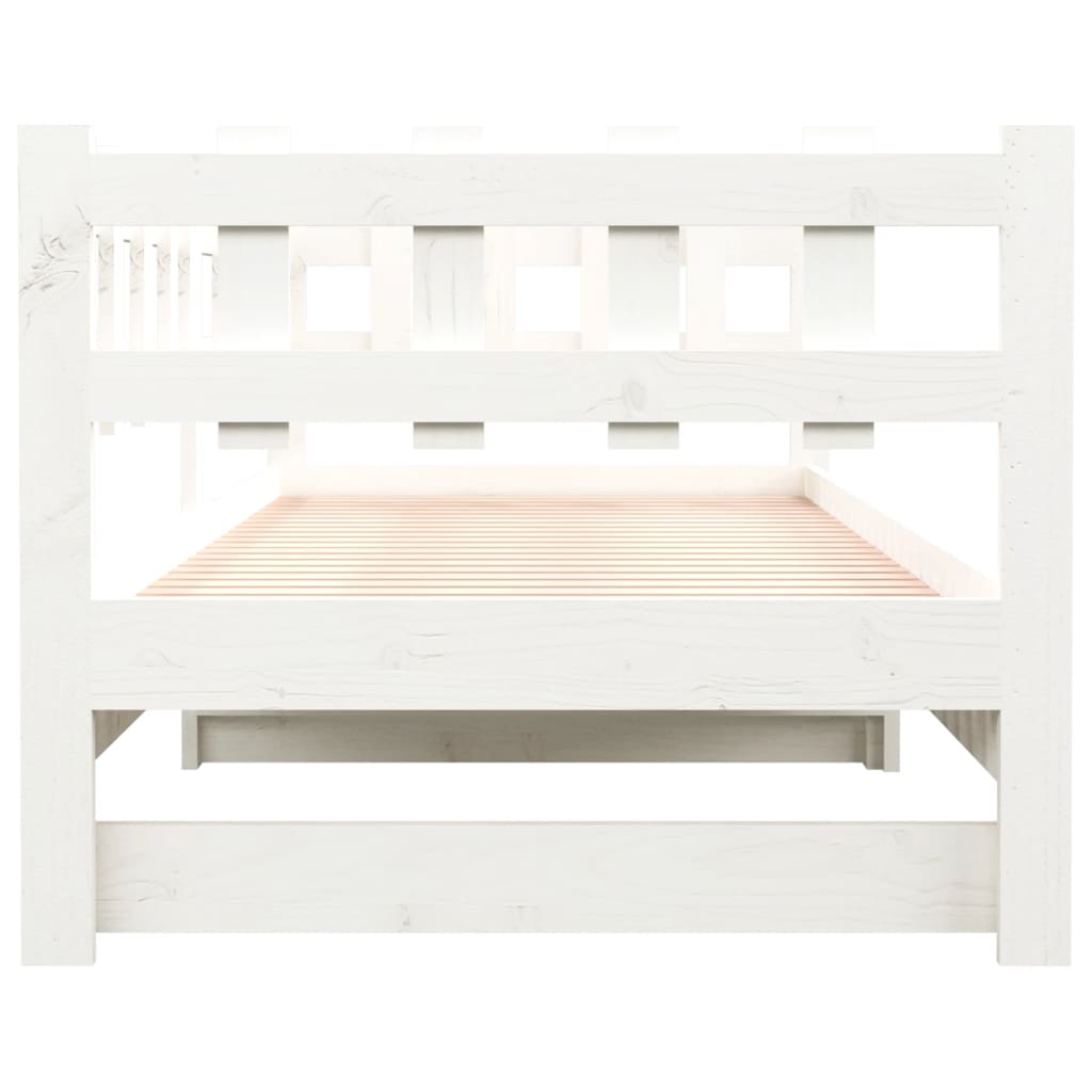 fehér tömör fenyőfa kihúzható kanapéágy 2x(90x190) cm